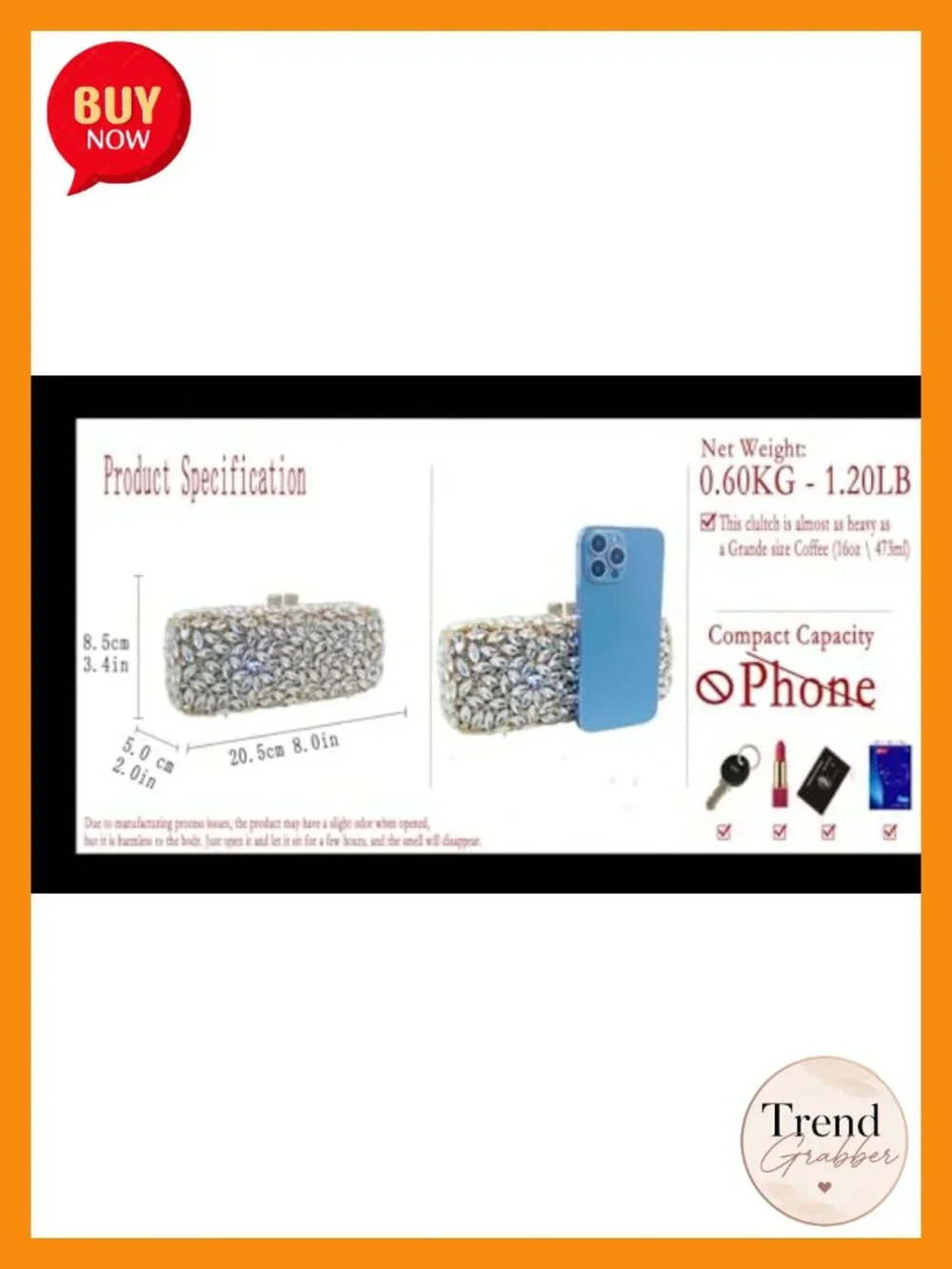 Crystal Clutch Bag Minaudiere Box Rhinestone Party Prom Evening Bag